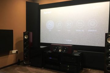 home theater acoustic design with corner bass absorber