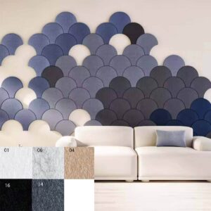 Bilnora Extra Tät filt Halvcirkelformad akustikpanel 30x30x0,9cm