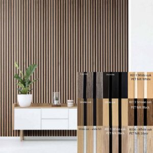 FREJA Akustik paneler 240x60x2,2cm. White Oak - vi kan även tillverka den i anpassade storlekar