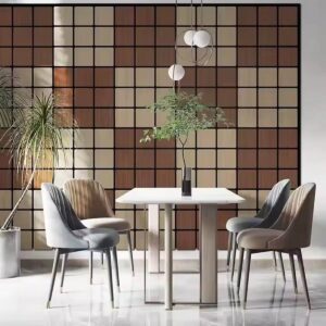 Freja Trä rutmönstrad akustisk väggpanel - 60x60cm - white oak (3)