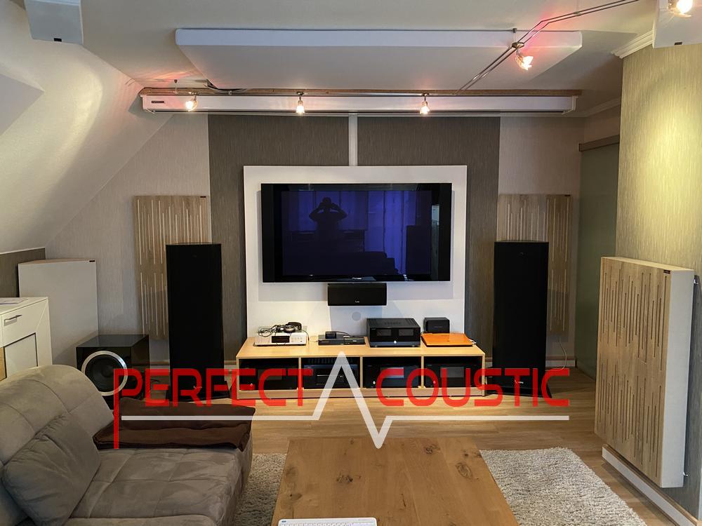 acoustic panels placed in a cinema room