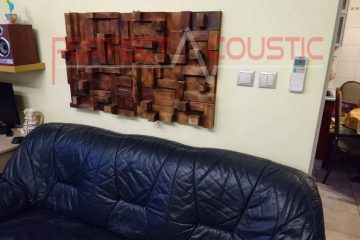 home theater acoustic design with rustic acoustic diffuser (2)